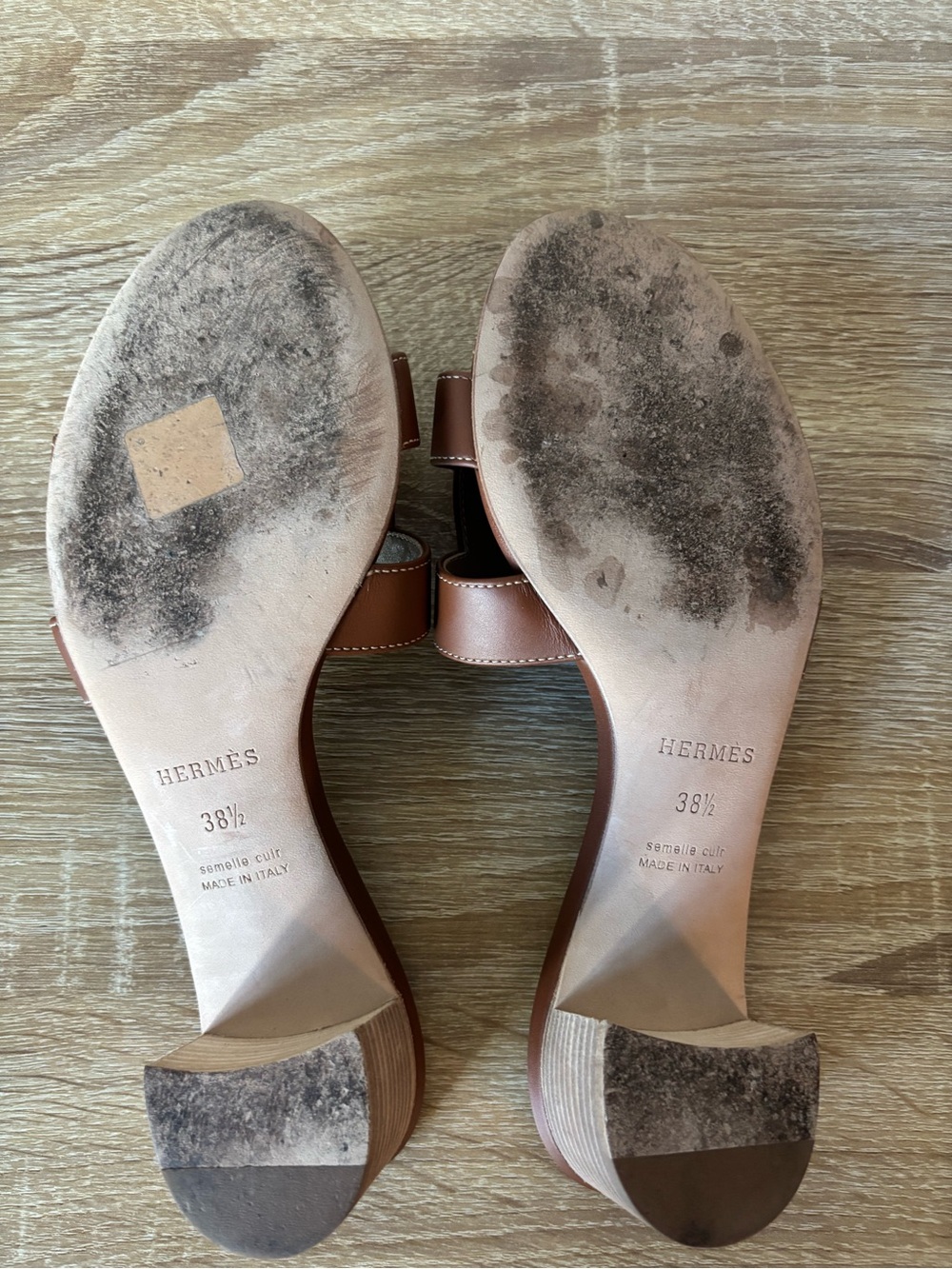 Hermes Oasis Slide Sandals - Tan Brown - Picture 6 of 6